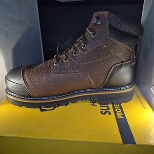 Men's Brown Work Boot with Black Accents